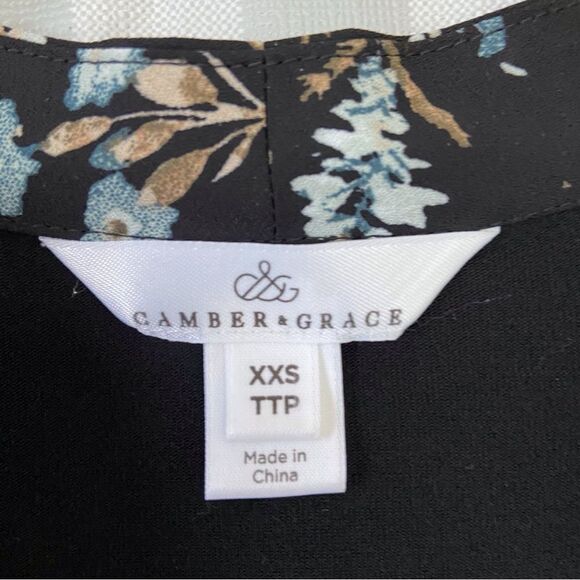 2/40$ CAMBER &Grace black sleeveless bow tie detail top shirt classic office XXS - Picture 3 of 13
